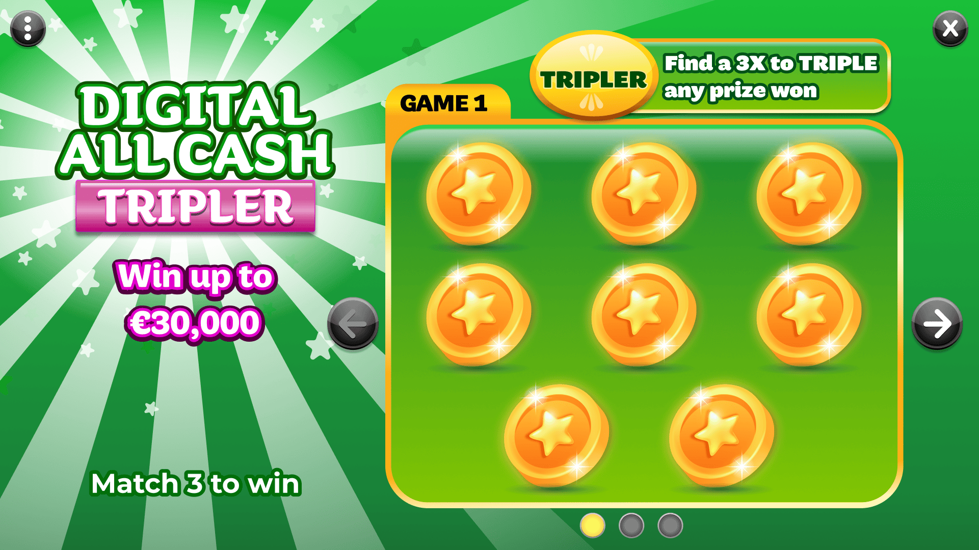 Digital All Cash Tripler | Instant Win Games | Irish National Lottery