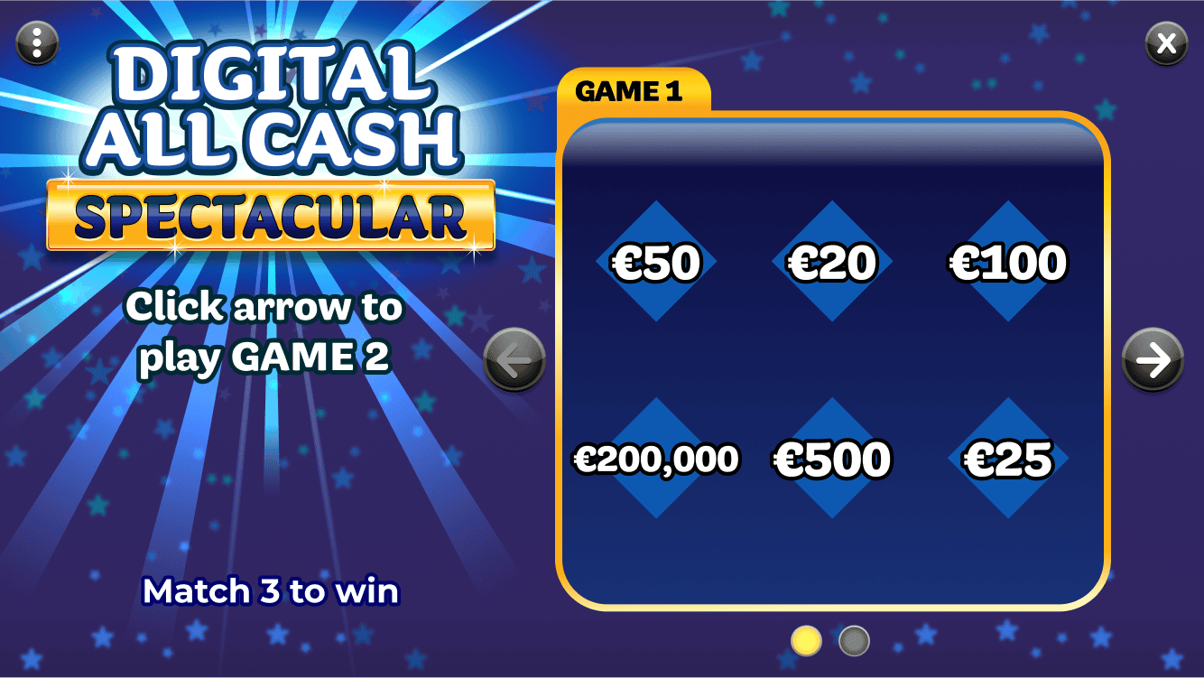 Digital All Cash Spectacular | Instant Win Games | Irish National Lottery